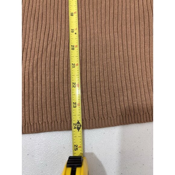 Anne Klein Collared V Neck Sweater Tan Ribbed Gold Button Size Large - Picture 10 of 10